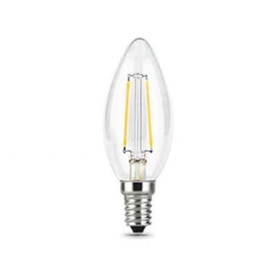 Лампа Gauss LED Filament Свеча прозр. E14 5W 420lm 2700К 1/10/50 (103801105)