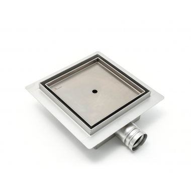 Душевой трап квадратный с основой для плитки 150х150 мм