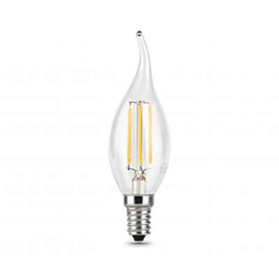 Лампа Gauss LED Filament Свеча на ветру прозр. E14 5W 420lm 2700К 1/10/50 (104801105)