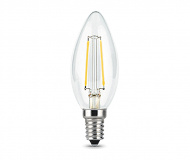 Лампа Gauss LED Filament Свеча прозр. E14 5W 420lm 2700К 1/10/50 (103801105)